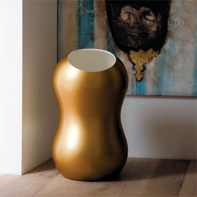 Poubelle design Korzina Casamania Or verni Casamania par Karim Rashid