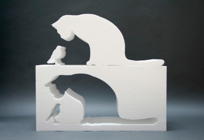fill in the cat, table silhouette