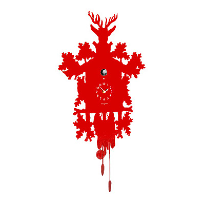 Horloge coucou design, Rouge Horloge coucou design, Rouge