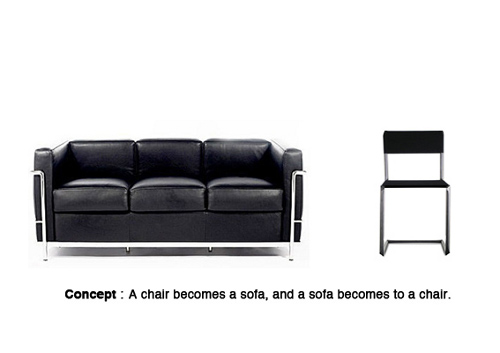 Sofa extensible par Yuya Ushida Sofa XXXX : du canapé à la chaise