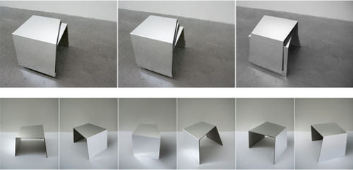 Tabouret Kal, angles et miroirs par Luna Seo