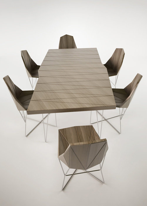 Collection TISA chaise et table par Branko Matic Collection TISA chaise et table par Branko Matic