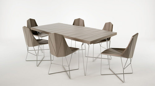 Collection TISA chaise et table par Branko Matic Collection TISA chaise et table par Branko Matic