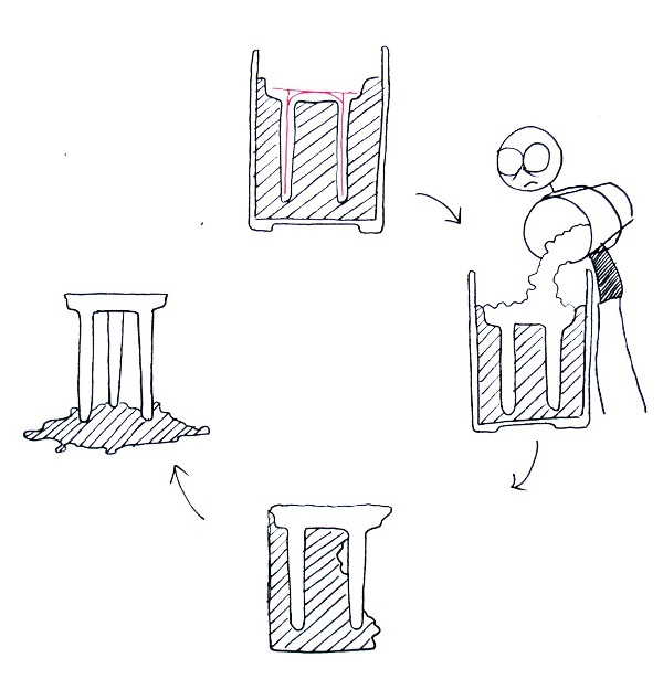 Lucy le tabouret en béton fibré par 2Tools Lab